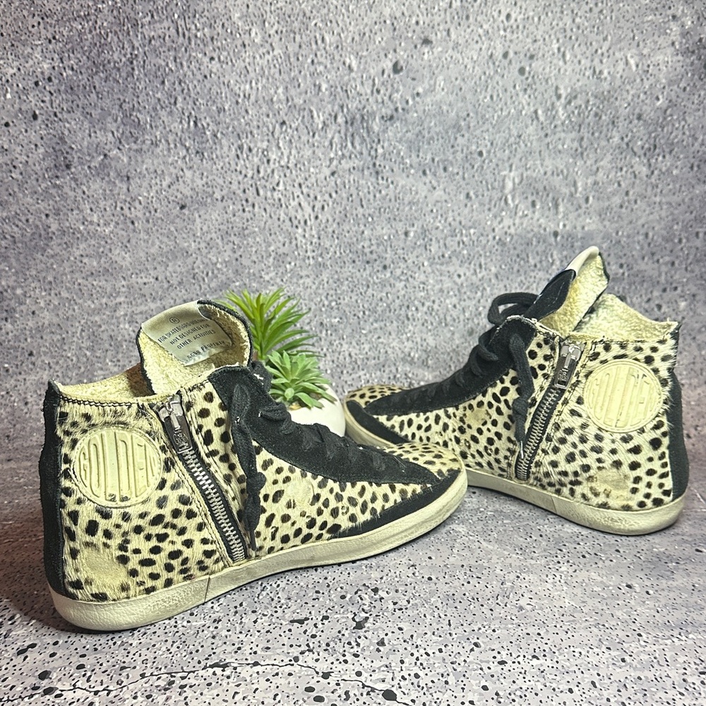 Golden Goose Leopard Sneakers with Purple Accent - Picture 5 of 16